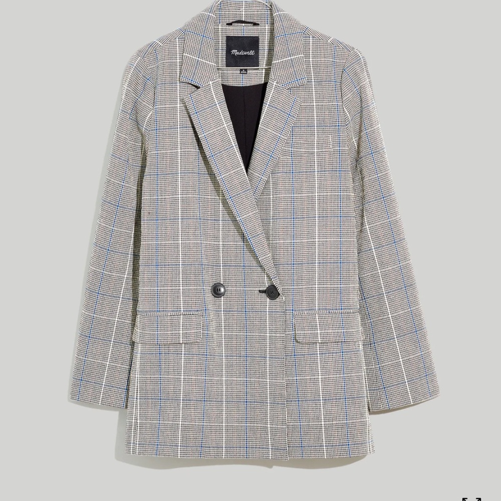 Madewell Caldwell Double breasted blazer in Palmyra Plaid small